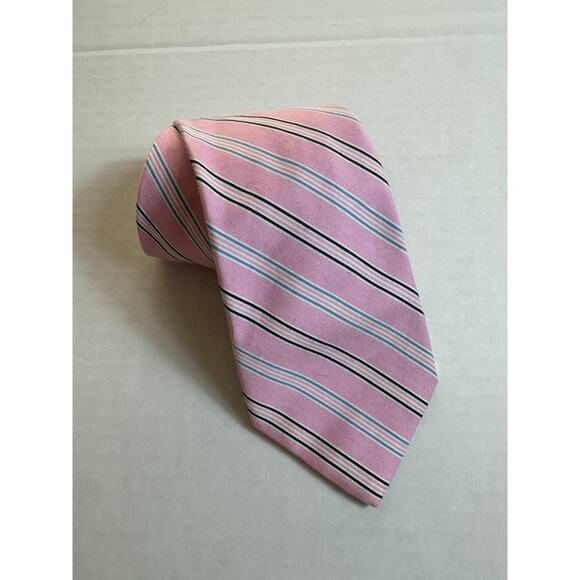 Lauren Ralph Lauren Men's Neck Tie Pink Striped Silk/Cotton Preppy Trendy - Picture 13 of 13